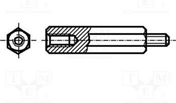 DREMEC Screwed spacer sleeve; 9mm; Int