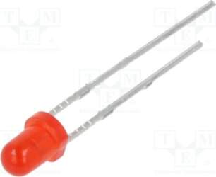 EVERLIGHT LED; red; 3mm; 40÷80mcd; 50°