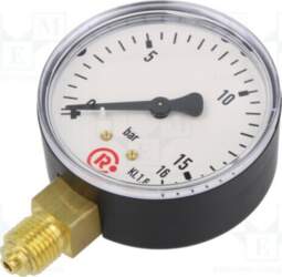 PNEUMAT Manometer; 0÷16bar; bottom connection; Thread: