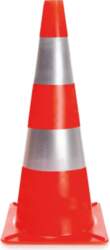 Red/silver reflective cone - 50 cm