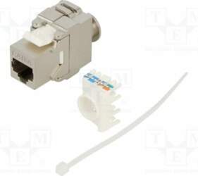 RJ45 module; Keystone; RJ45 socket; silver