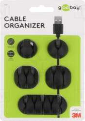 Set of clips; black; Cable P-clips