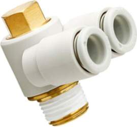SMC Push-in fitting; threaded,angled 90°