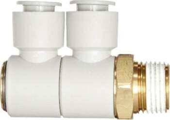 SMC Push-in fitting; threaded,angled 90°