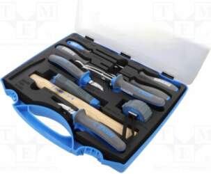 Tools set: pliers and screwdrivers; toolbox