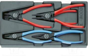 Tools set: pliers; insert; for circlip