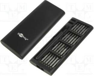 Tools set: screwdriver bits; plastic cassette