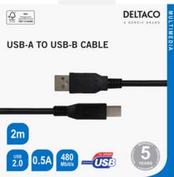 USB-B 2.0 cable DELTACO suitable