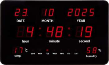 VELLEMAN LED Wall Clock with Temperature