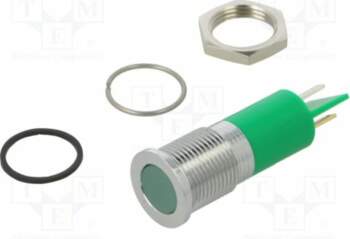APEM Indicator: LED; flat; green; Ø14mm