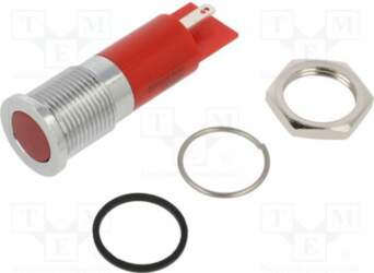 APEM Indicator: LED; flat; red; Ø14mm