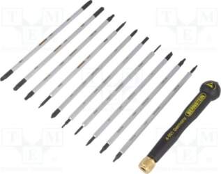 BERNSTEIN Screwdriver: precision-set; ESD; bag; 11pcs
