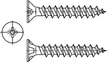 BOSSARD Screw; for chipboard; 4x25; Head: