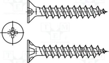 BOSSARD Screw; for chipboard; 4x60; Head: