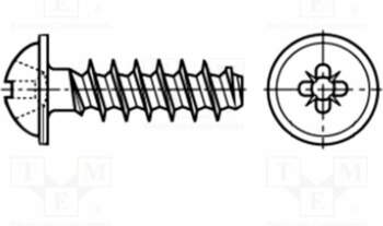 BOSSARD Screw; for plastic; 5x12; Head: