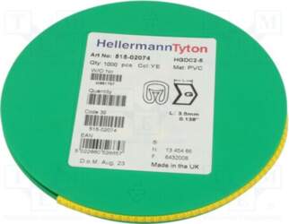 HELLERMANNTYTON Markers; Marking: G; 2÷5mm; PVC