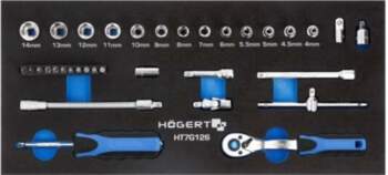 HÖGERT TECHNIK Wrench-set; socket spanner; 1/4"