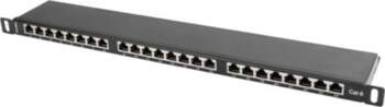 LANBERG Patch panel; RACK; black; RJ45