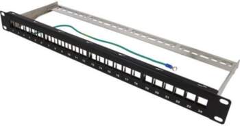 LOGILINK Patch panel; Keystone; rack; black