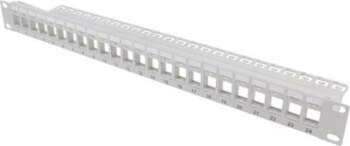 LOGILINK Patch panel; Keystone; rack; grey