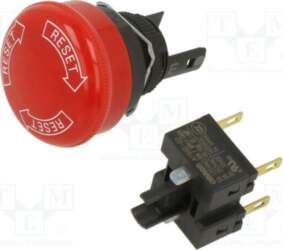 OMRON Switch: emergency stop; Stabl.pos: