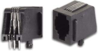 RJ10 4P4C PCB MOUNT, SIDE ENTRY