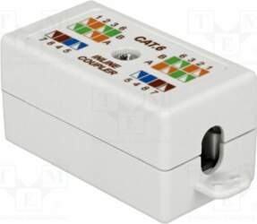 RJ45 module; white; on cable; Cat