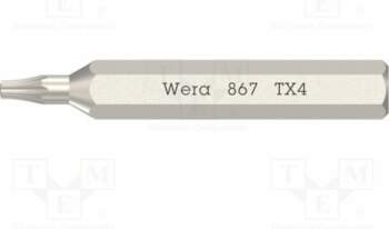 Screwdriver bit; Torx®; TX4; 867/0 Micro