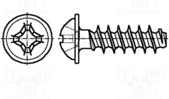 BOSSARD Screw; for plastic; 3.5x25