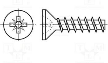 BOSSARD Screw; for plastic; 4x14; Head: