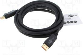 Cable; DisplayPort plug,both sides; PVC
