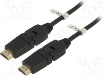 Cable; HDMI plug movable 360°,both