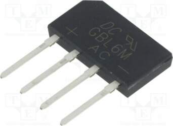 DC COMPONENTS Bridge rectifier: single-phase; Urmax: