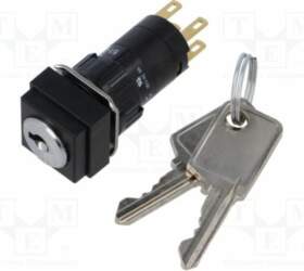EAO Switch: rotary with key; 16mm