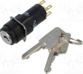 EAO Switch: rotary with key; 16mm