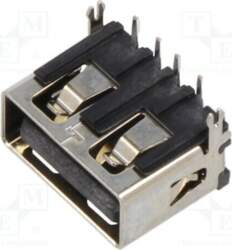 GCT Connector: USB A; socket; THT