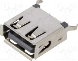 GCT Connector: USB A; socket; THT