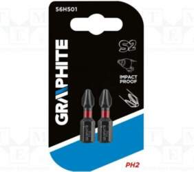 GRAPHITE Screwdriver bit; Phillips; PH2; 1/4"