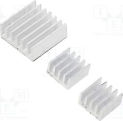 Heatsink: extruded; grilled; Raspberry Pi; silver