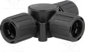 HELLERMANNTYTON T-connector; polyamide; HelaGuard; IP66; socket