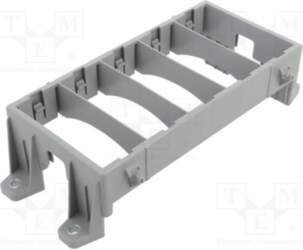 Holder; screw,push-in; polypropylene; grey; Kit: