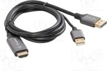 LANBERG Cable; DisplayPort plug,HDMI plug