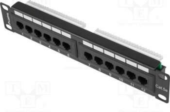 LANBERG Patch panel; RACK; black; RJ45