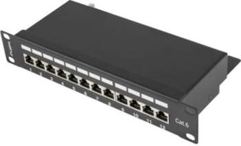 LANBERG Patch panel; RACK; black; RJ45