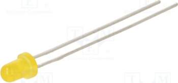 LITEON LED; yellow; 3mm; 65mcd; 60°