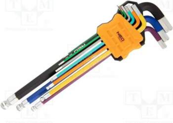 NEO TOOLS Wrench: hex key-set; spherical