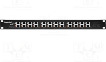 Patch panel; RACK; black; RJ45 socket