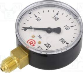 PNEUMAT Manometer; 0÷250bar; bottom connection; Thread: