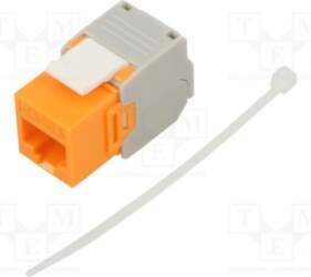RJ45 module; Keystone; RJ45 socket; orange