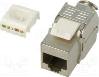 RJ45 module; Keystone; RJ45 socket; silver